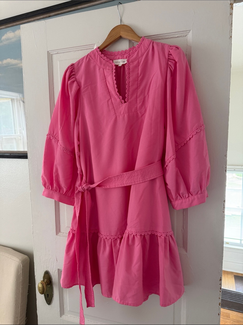 entro Hot Pink Preppy Tunic Dress size L